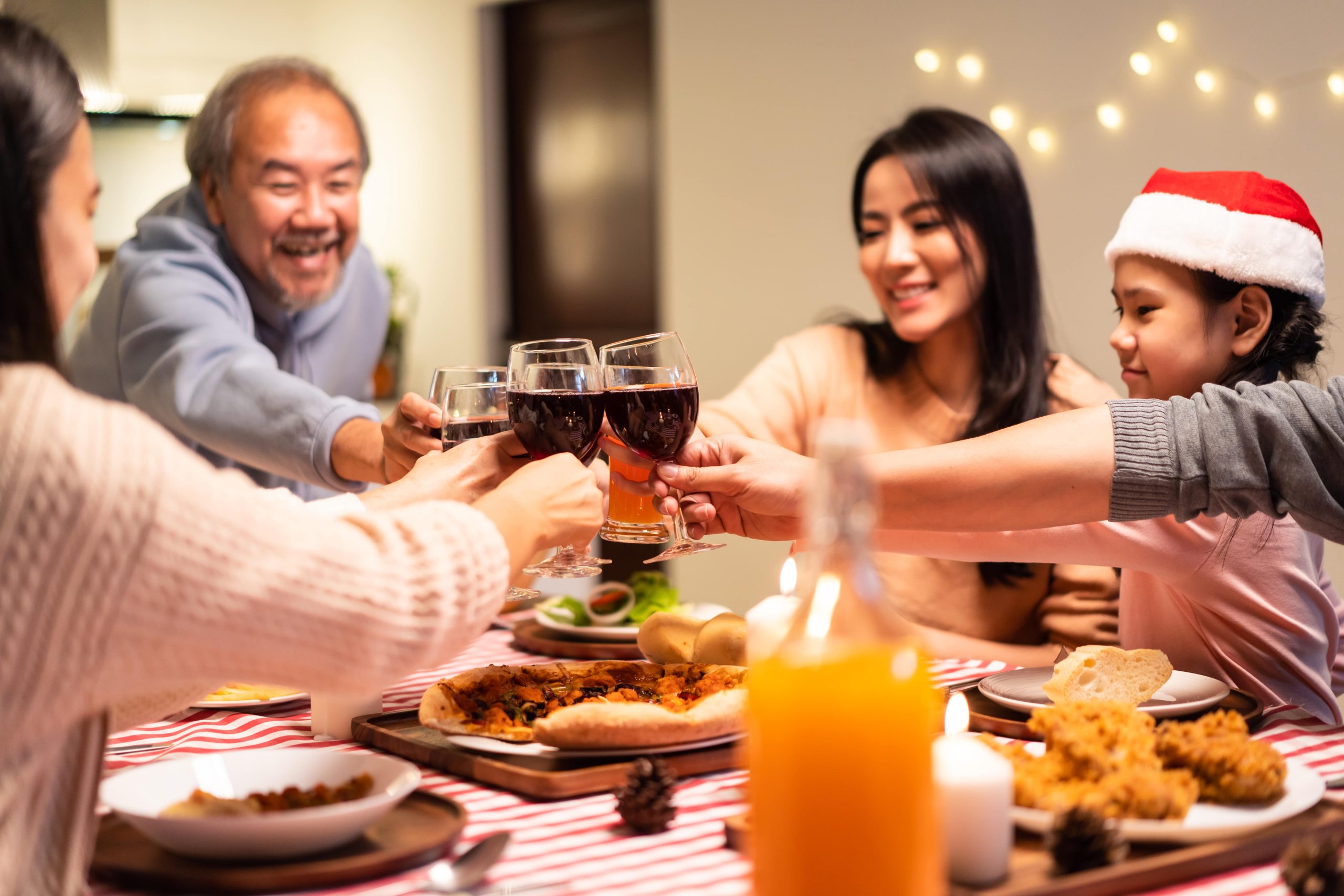 holiday food in a feast with the family