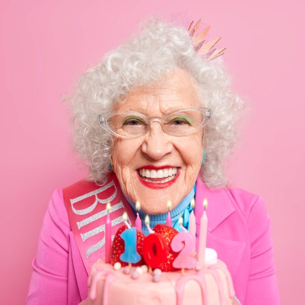 a old women celibrating her birthday