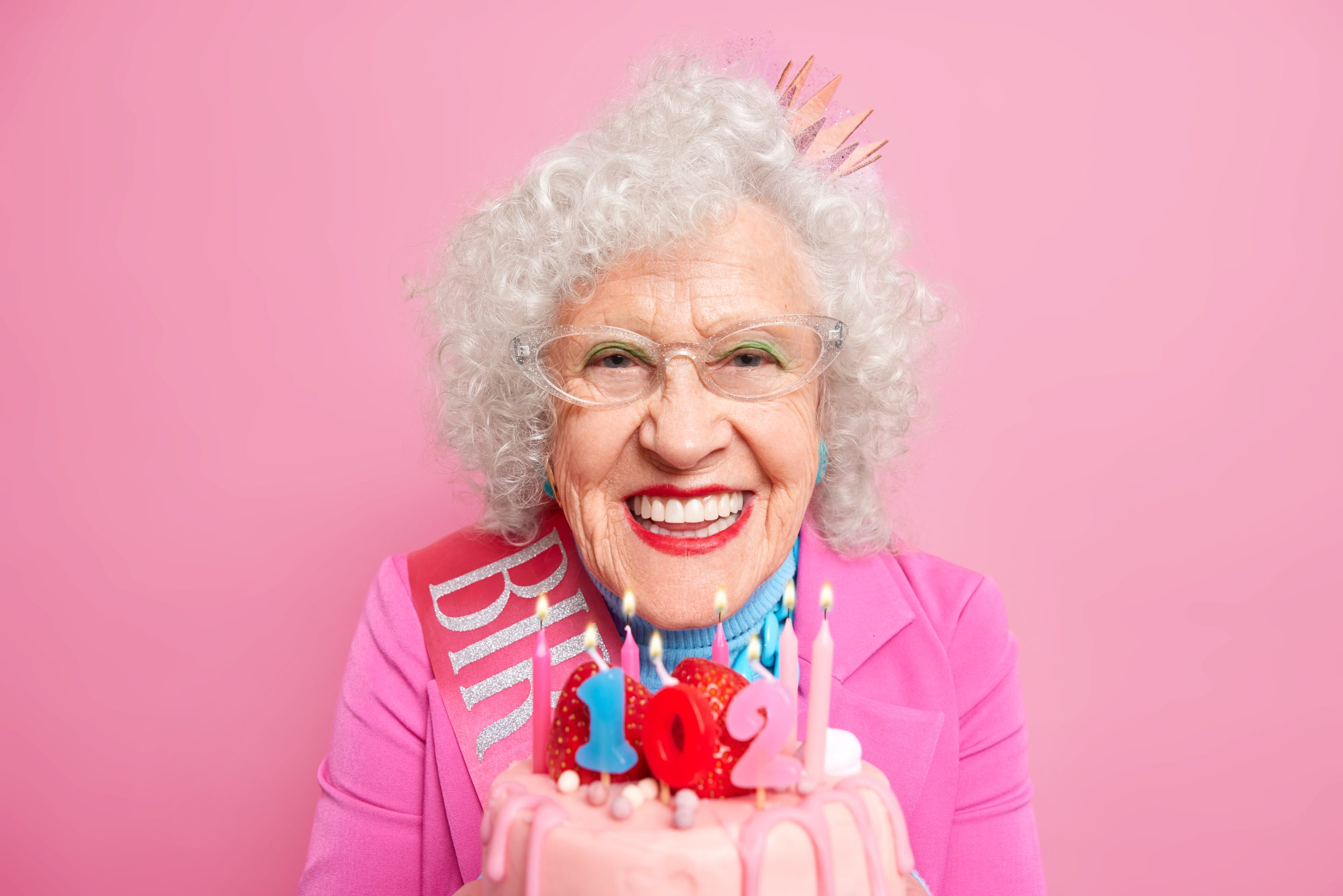 a old women celibrating her birthday